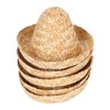 5Pcs Mini Sombrero Straw Hats 3.7in Diameter Retro Simple Style