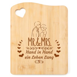 Tulolvae Wedding Gifts for Bride and Groom Him and Her, Bamboo Chopping Board - Mr & Mrs - Wedding Anniversary Gift for Women Men Girlfriend Couple