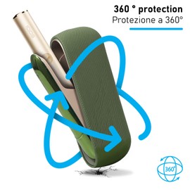 Case Compatible with IQOS ILUMA, Cover + Magnetic Faceplate, Magnetic Side Case, Soft Material Protective Cover, Accessory Bag (Dark Green)