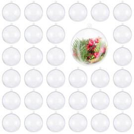 THE TWIDDLERS 48 Transparent Christmas Baubles for Filling, 6 cm, Craft Christmas Tree Decorations