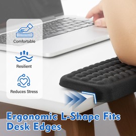 2Pcs Elbow Pad for Desk, L-Shaped Desk EdgeRest withMemory Foam Elbow Support Padding, Desk Edge Non-Slip and Ergonomic Separate Design by KONOVOLY