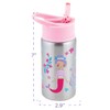 Stephen Joseph Stainless Steel Water Bottles, 18 OZ, Straw lid,