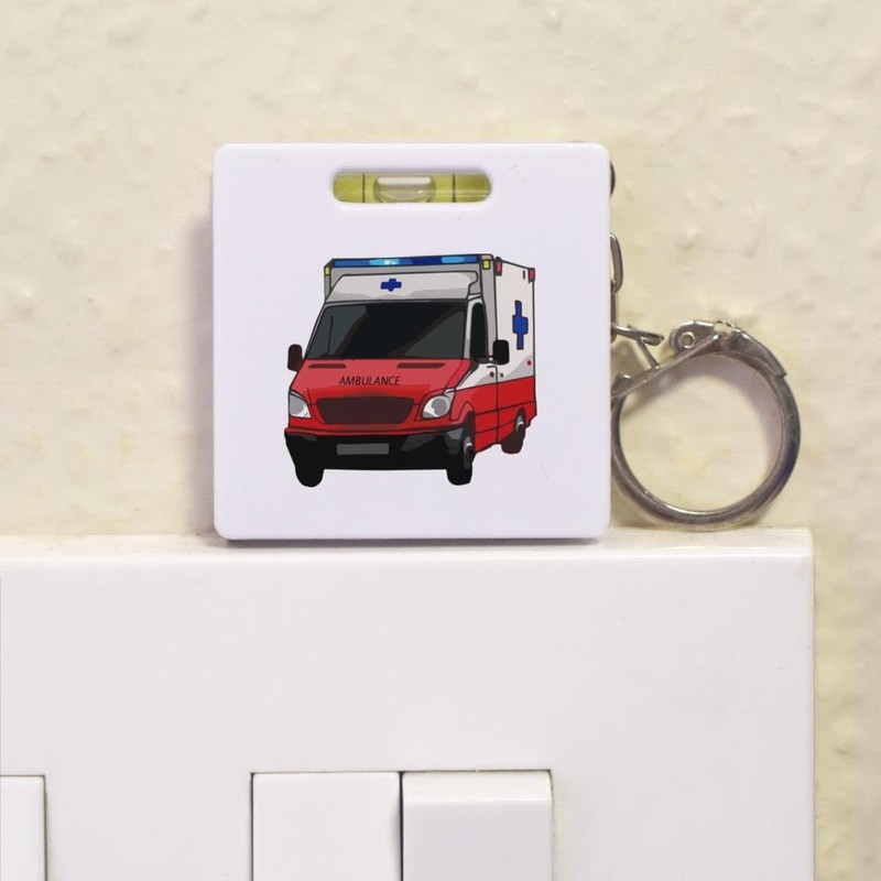 Azeeda 'Ambulance' Keyring Tape Measure/Spirit Level Tool (KM00038526)