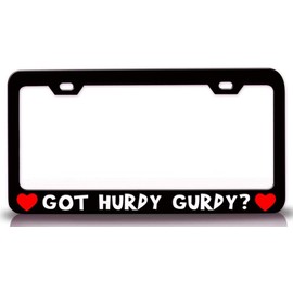 Custom Brother - GOT Hurdy Gurdy w/Heart Music Musician Metal Car SUV Truck License Plate Frame Bl m84