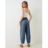 Xiaoxuemeng Womens Baggy Wide Leg Pants Casual Elastic Waisted Palazzo