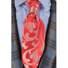 Lord R Colton Masterworks Tie - Izmir Red Pearl Scroll Silk Necktie - New