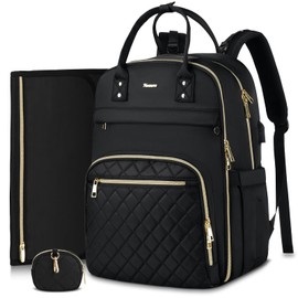 MOMUVO Diaper Backpack for Women Large Capacity with Insulated Pockets Diaper Bags For Baby Girl Boy Waterproof Baby Bags