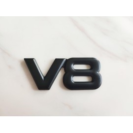 2 Metal V8 Badges, 3D car Truck Badges, Stickers, car Decorations for car Accessories (Black)