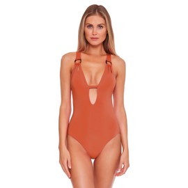 BECCA Color Code Skylar Plunge One-Piece Ginger MD