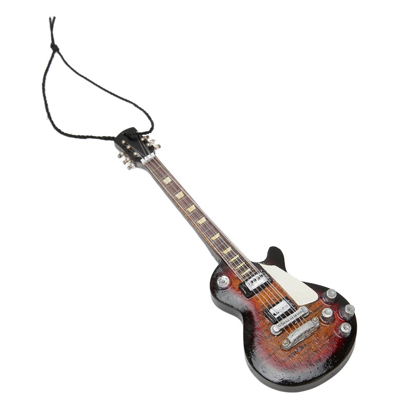 Miniature Electric Guitar Model Exquisite Wooden Guitar Ornament for Music