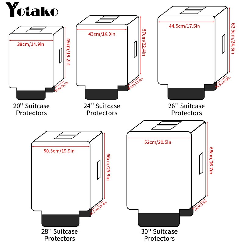 Yotako 26 Inch Suitcase Cover Protectors Clear PVC Luggage Cover
