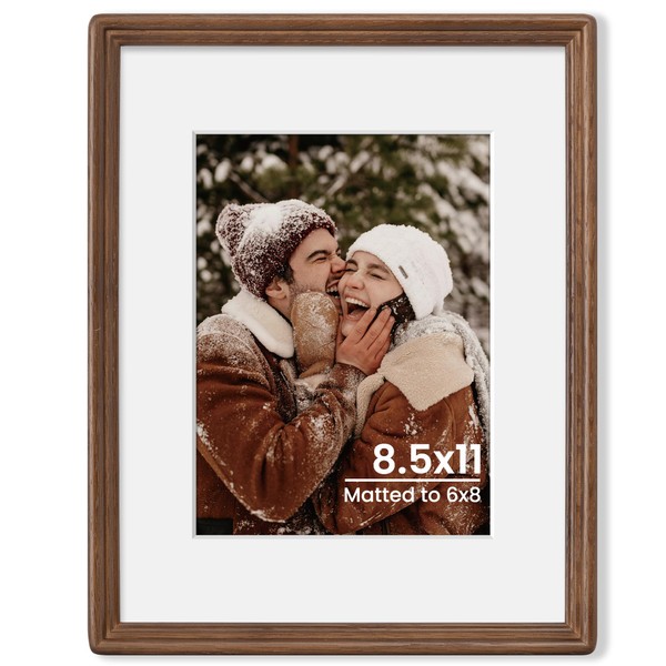 Axeman 8.5x11 Natural Solid Oak Wood Picture Frame with 6x8