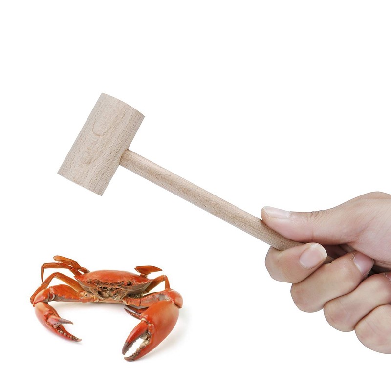Wooden Crab Mallets Lobster Hammers Seafood Crackers, Beechwood, Set of