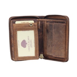 Greenburry Vintage Women's Wallet with Skull - Biker Wallet with Skull Motif - Skull Purse for Women - Gift Idea - 12 x 10 x 3 cm, brown, Vintage