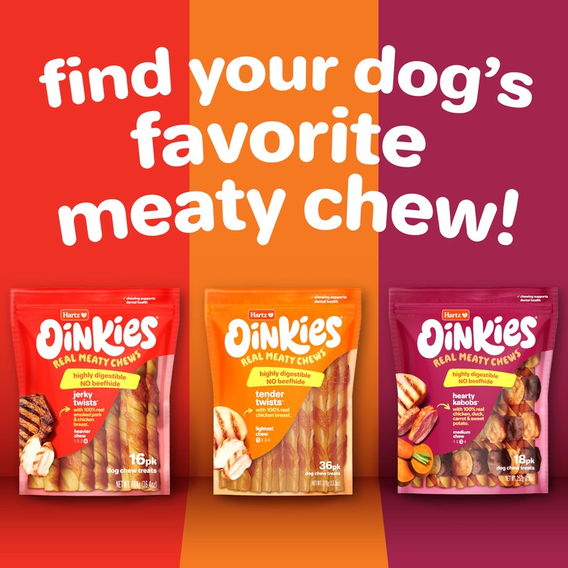 Hartz Oinkies Smoked Twists with Naturally Smoked Pork Rawhide-Free Dog