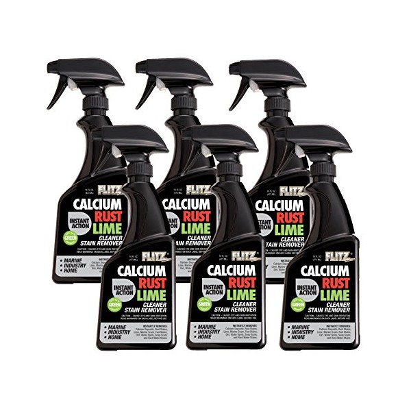 Flitz CR 01606-6A-6PK Instant Calcium, Rust and Lime Remover, 16 oz. Spray Bottle, 6-Pack