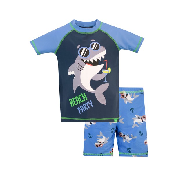 Harry Bear Boys Shark Swim Set Kids Two Piece Swimming Costume Blue 3-4 Years