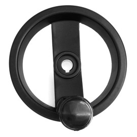 heyous Rueda de mano plegable con mango giratorio plegable para fresadora, color negro