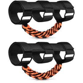 moveland Upgrade Roll Bar Grab Handles for 1955-2023 Jeep Wrangler JL, JK, TJ, YJ & Jeep Gladiator Accessories - Premium Grade Nylon Materials, Strong(Orange)