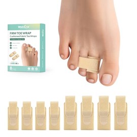 Welnove Hammer Toe Straightener - 8 Pack Broken Toe Wraps - Hammer Toe Corrector for Women - Toe Splints for Crooked Toes, Curled Toes, Bent Toes - (Multi-Size, Firm Beige)
