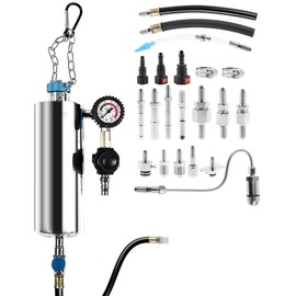 Fuel Injector Cleaner Kit, 1000ML 150PSI Non-Dismantle Fuel Injector Cleaner Machine, Pressure Adjustable Throttle/Intake System Cleaning Tool with 20x Adapters for Gasoline Car Vehicle Truck
