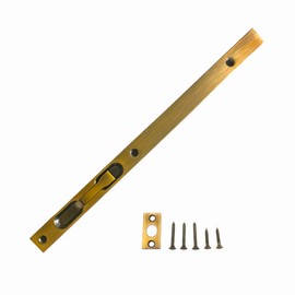 RANIT 12 inch Stainless Steel Security Concealed Slide Bolt Lock,Safty Guard Lever Door Action Flush Bolt Lock Latch for Furniture Hardware Fitting Accessories Brass