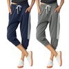 SPECIALMAGIC Women's 2 Pack Capri Pants Cropped Joggers with Pockets
