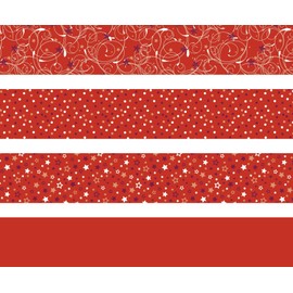 Heyda 204875537 Folding Strips Set for Froebel Stars 1 x 30 cm and 1.5 x 45 cm, 4 Designs Assorted in Two Different Sizes