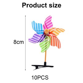 Haarklammer, Windrad, 10 Stück Haarnadeln Klein mit Rotierenden Windmühlen, Bunten, Hair Clip für Parteien Bühnenauftritte Ausflug