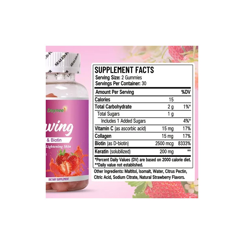 Wins Town Gomitas Keratina Biotina Piel Y Cabello 60 Piezas
