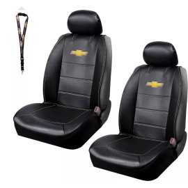 PlastiColor NEW CHEVY CAR TRUCK 2 FRONT SIDELESS SEAT COVERS & 1 ELITE KEY CHAIN LANYARD