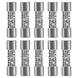 Heschen Solar DC1000V PV Fuse, Photovoltaic Fuses, gPV Type Fuse Link, HSPV-30, 10 * 38mm, 8A 1000VDC, I1 33kA, for Solar PV System Protection, 10PCS
