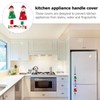 Mobestech 3pcs Christmas Refrigerator Door Handle Festive Kitchen Appliance Protector