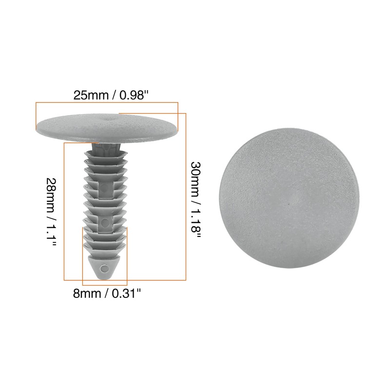 X AUTOHAUX 40 x Plastic Stud Rivets Shape Clips 8
