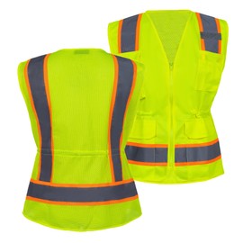 FONIRRA Hi Vis Safety Vest for Women Reflective with Pockets ANSI Class 2 High Visibility Work Construction Vest