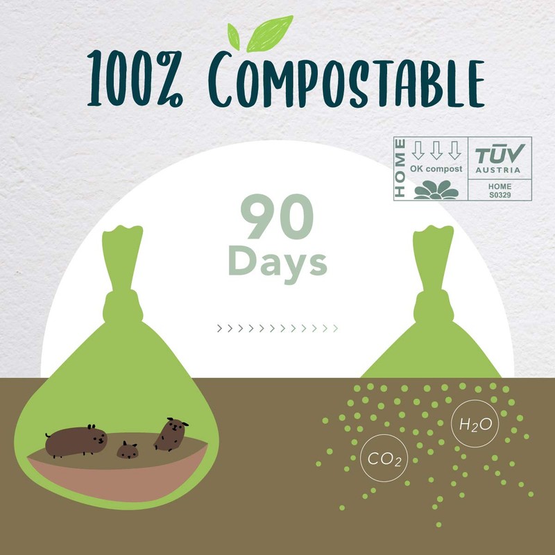 moonygreen Certified Compostable Dog Poop Bag Rolls, Landfill friendly Doggie