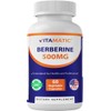 Vitamatic Berberine Supplement 500mg - 60 Vegetable Capsules - Made