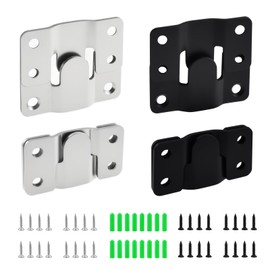 SATUY 8 Pcs Flush Mount Bracket, Stainless Steel Interlocking Hanging Bracket, 54 x 30mm Heavy Duty Headboard Wall Mounting Hardware with Screws, Picture Hanging Hooks (Black & Silver)