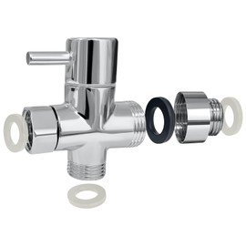 PHOEWON Diverter Valve Shower 3 Way Diverter Valve Shower G 1/2 Inch Solid Brass Shower Adapter for Kitchen, Bathroom, Chrome