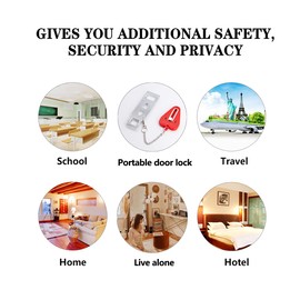 Xhwykzz Portable Door Lock - Family Travel AirBNB Hotel School Home Apartment Must Haves Security Devices Door Locks Jammer Self Defense for Additional Safety 1 Pack