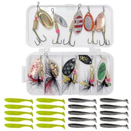 1 Box Spinner Bait Set, 20 Soft Fish Baits, Fishing Gear Swivels, Fish Baits, Fishing Tools, Fishing Supplies, Fishing Accessories And Equipment, Suitable Gifts For Fishing Enthusiasts