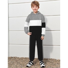 Crazyme Boys Clothes Long Sleeve Hoodie Sweatshirts and Sweatpants Set 2 Piece Fall Winter Teen Clothes Size 11-12