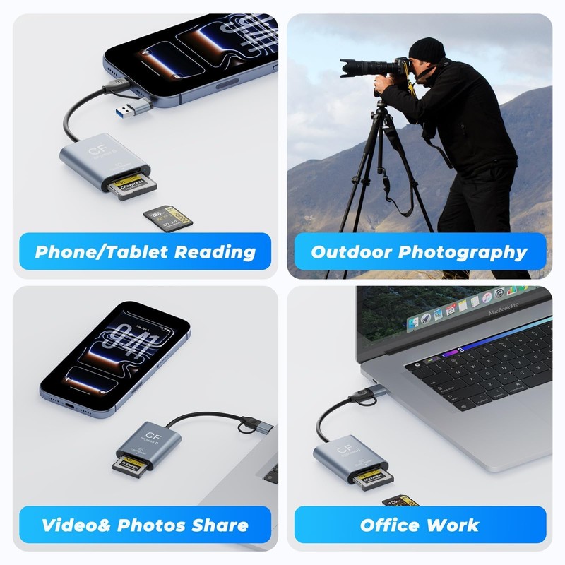 2-in-1 CFexpress Type B & SD Card Reader USB3.2 Gen2