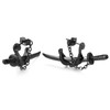 Stainless Steel Black Chain Sword Scabbard Stud Earrings for Man,