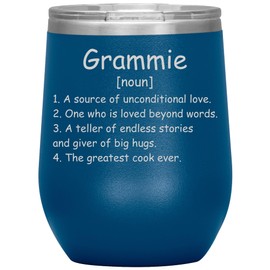 Grammie Noun Tumbler Laser Engraved (12Oz) - 12 Colors - Family Definition - Grammie Definition Tumbler - Wine Tumbler Gifts For Grammie - Grammie Gifts (Blue)