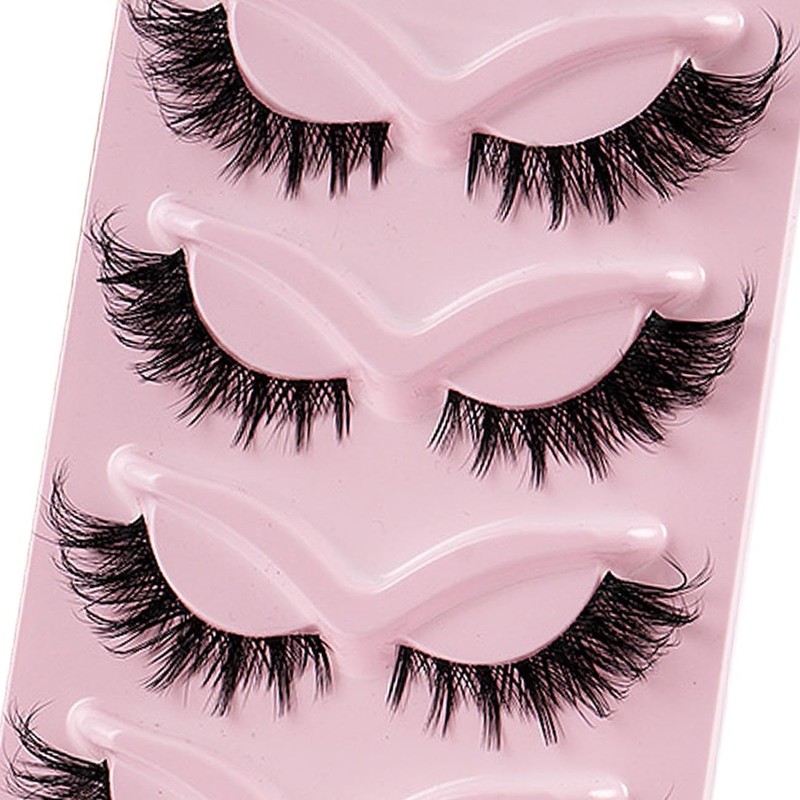 False Eyelashes 5 Pairs Fluffy Fox Eye Lashes Cat Eye