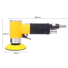 Mini Random Orbital Sander Angle Grinder Compressed Air with 75 mm 50 mm Velcro Sanding Disc Yellow Mini Polishing Machine Sanding Machine for Wood Metal Wall