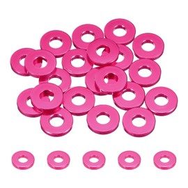 MECCANIXITY 20pcs M5 Flat Washer Aluminum Gasket Anodized Countersunk Washer,Hole Dia 5mm/0.2" Round Washers for Screw RC/FPV/PC/Drone/Mechanical Accessories Model Parts,(Rose Red)