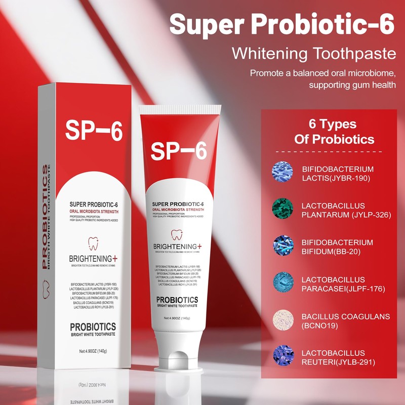 SP-6 Probiotic Whitening Toothpaste for Teeth Whitening/Brightening & Fresh Breath,