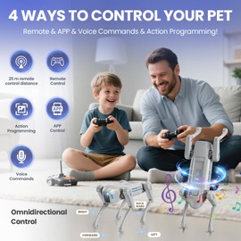 cxjoigxi Smart Robot Dog, Interactive STEM Robot Pet Toy, Voice & Remote Control, App Programming, 30+ Actions, Bionic Walking, Robotic Dogs Birthday Gifts for Kids Boys Age 6+